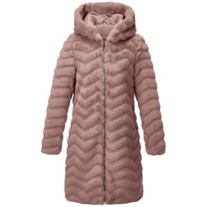 Womens Faux Fur Hooded Long Jacket